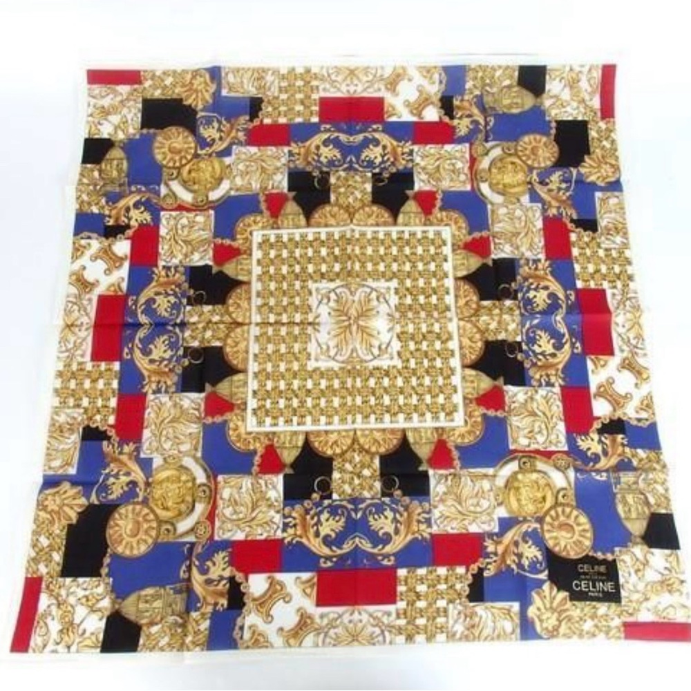 CELINE Paris Vintage Baroque Chain Scarf Japan Licensed Authentic